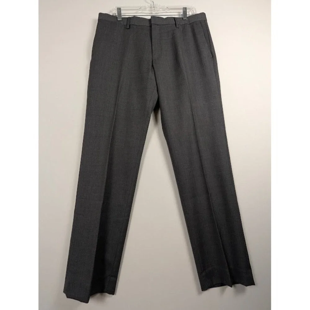 BANANA REPUBLIC Modern Slim Fit Dress Pants Mens 34x32 (Fits 35x31) Gray Wool